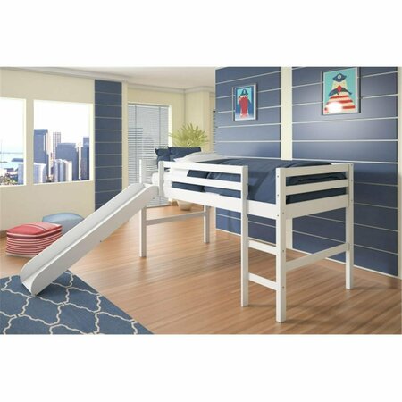 FIXTURESFIRST PD-750TW Twin Size Loft with Slide in White FI486582